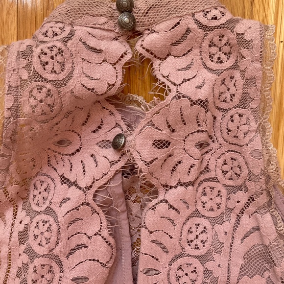 Free People Verushka Lace Mini Dress in Blush Sz 6 - Picture 4 of 6